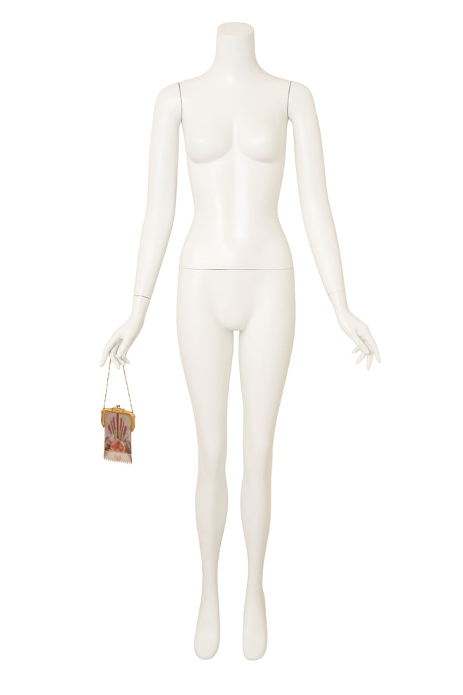 Vintage Whiting & Davis Gold Frame Heart Mini Mesh Bag on mannequin @ Recess LA