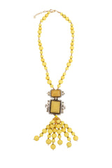 Beaded Fringe Pendant Necklace by Moans @ Recess LA