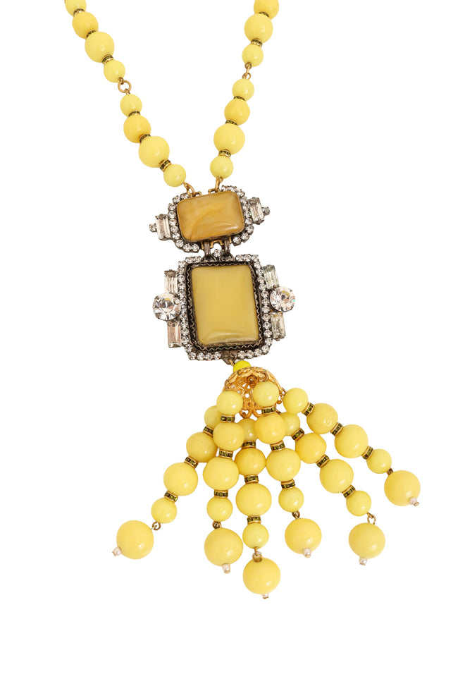 Beaded Fringe Pendant Necklace by Moans close @ Recess LA