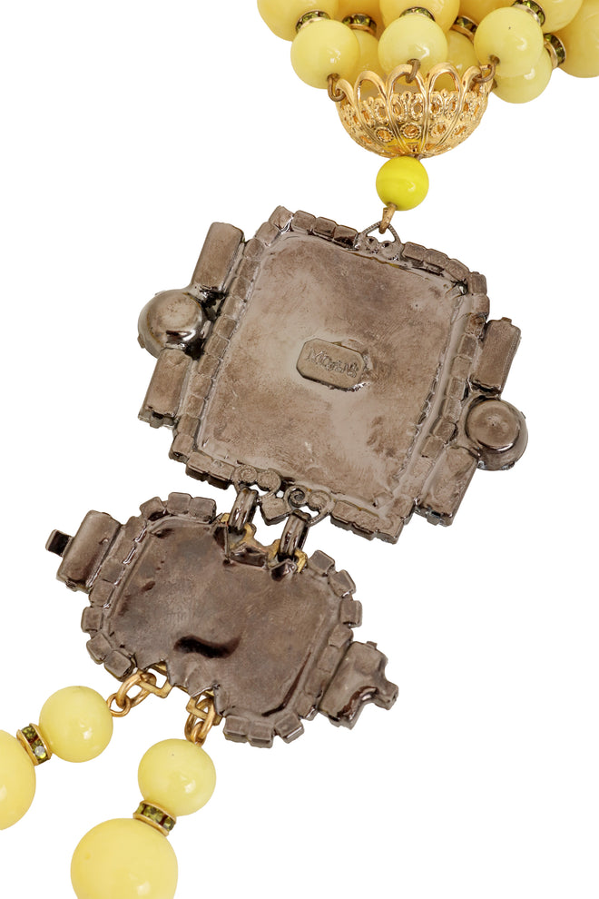 Beaded Fringe Pendant Necklace by Moans logo  @ Recess LA
