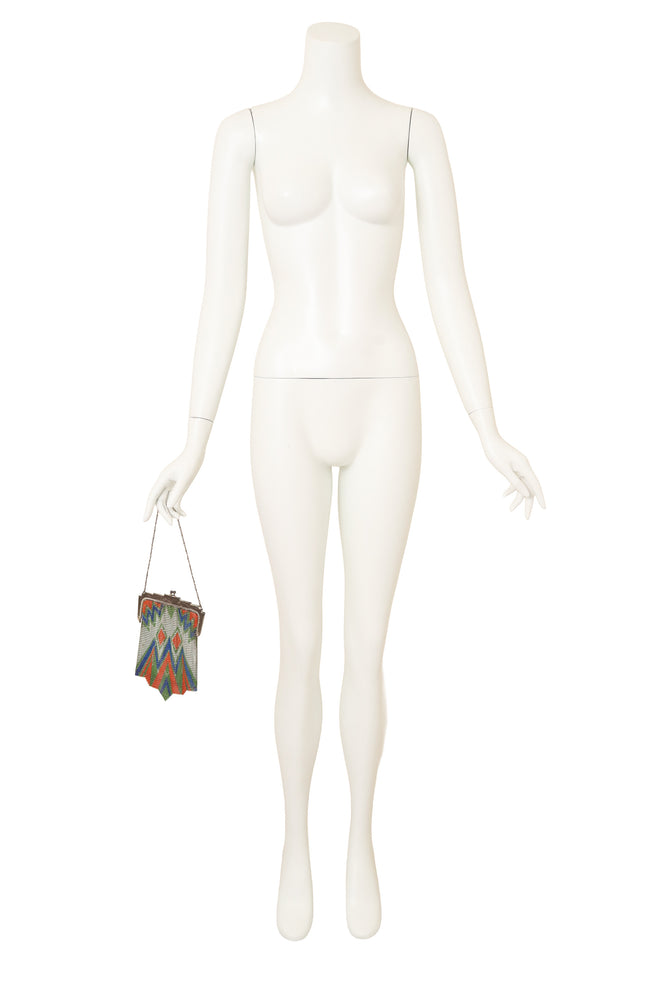 Vintage Whiting & Davis Geo Chevron Mesh Bag on mannequin @ Recess LA
