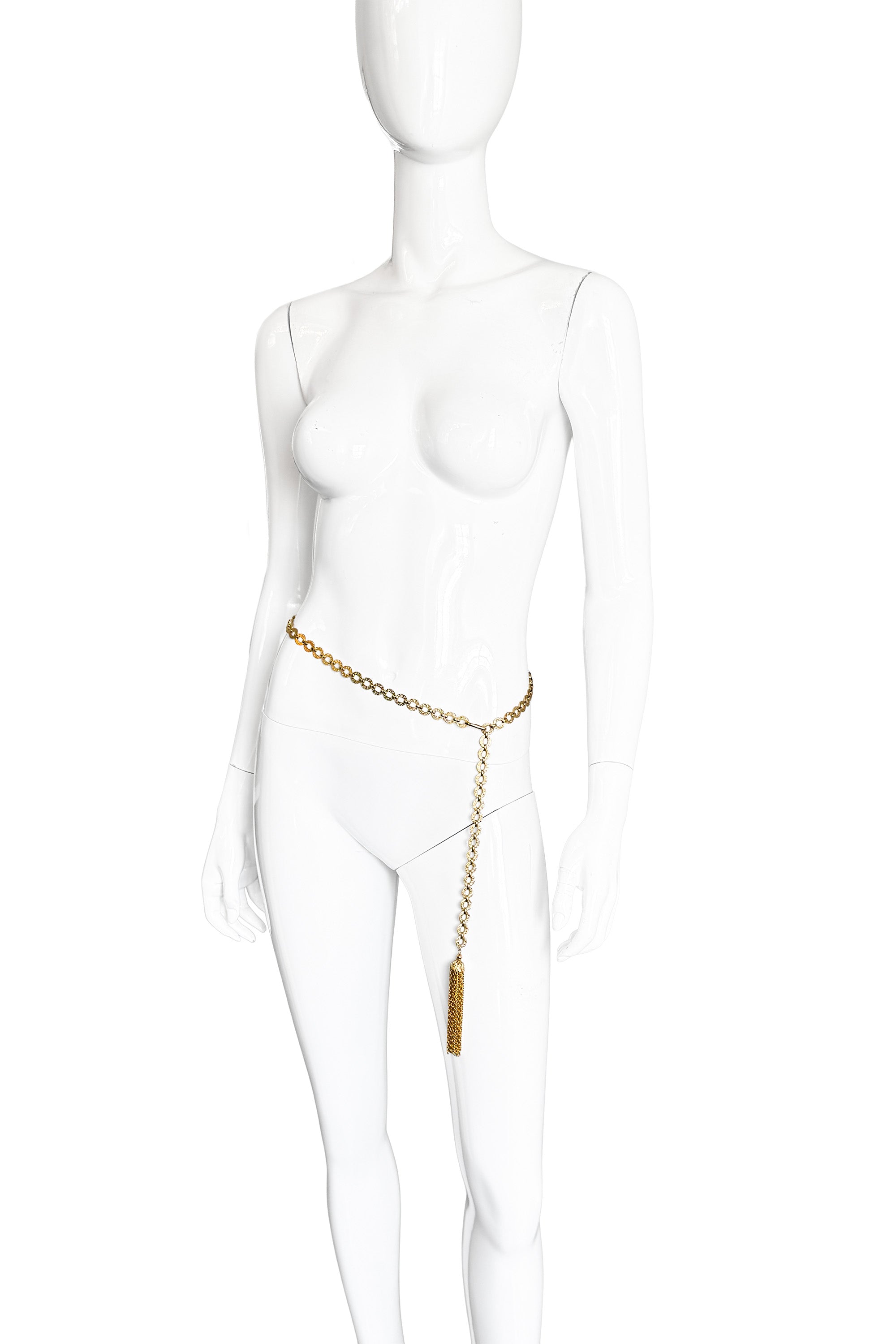 Circle Link Tassel Necklace Belt