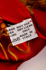 Large silk golden wheat filigree print scarf by Chanel material care tag @ Recess LA