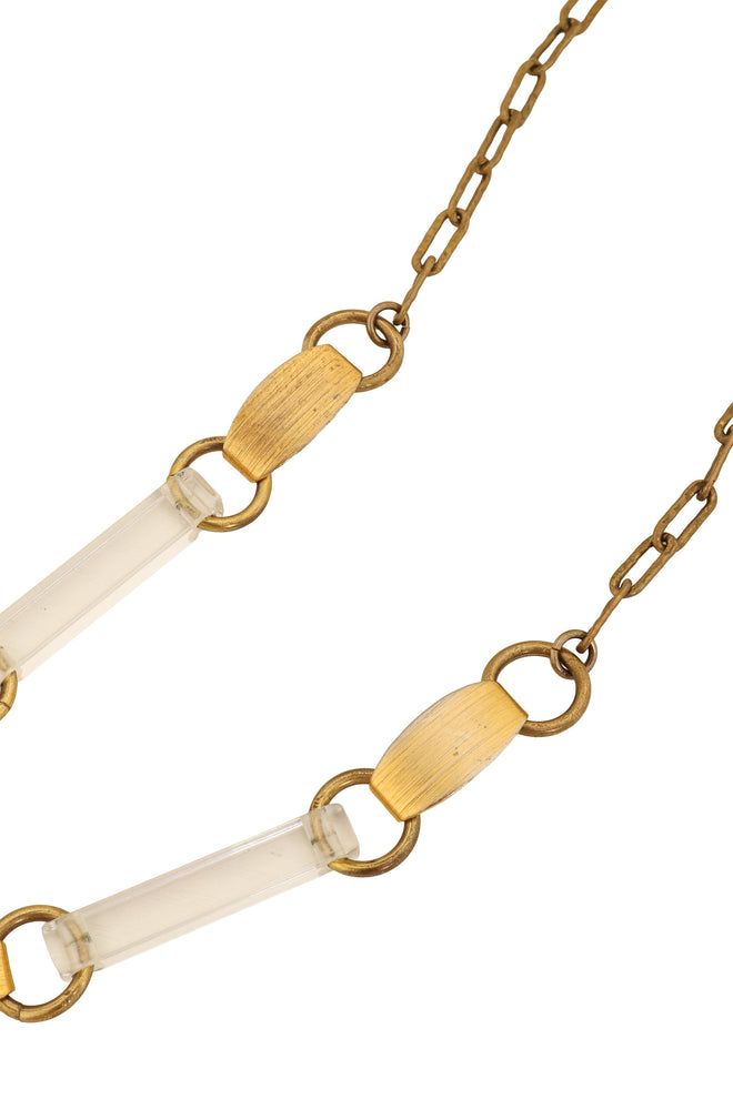 Lucite Ring Fringe Necklace chain close @ Recess LA
