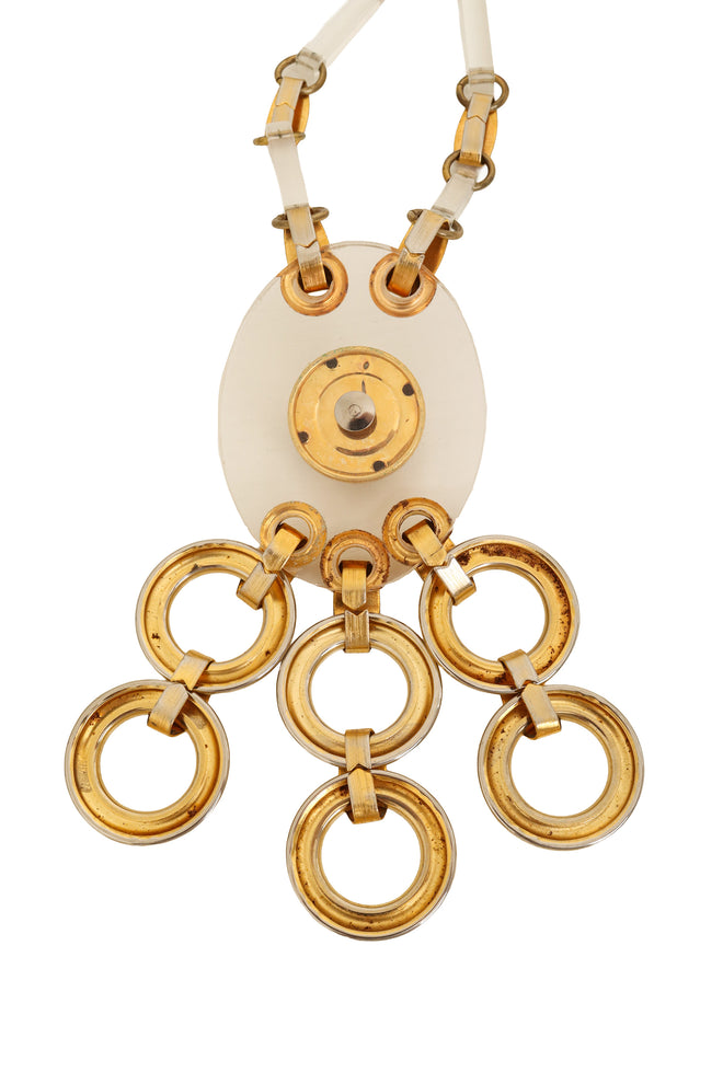 Lucite Ring Fringe Necklace pendant back @ Recess LA