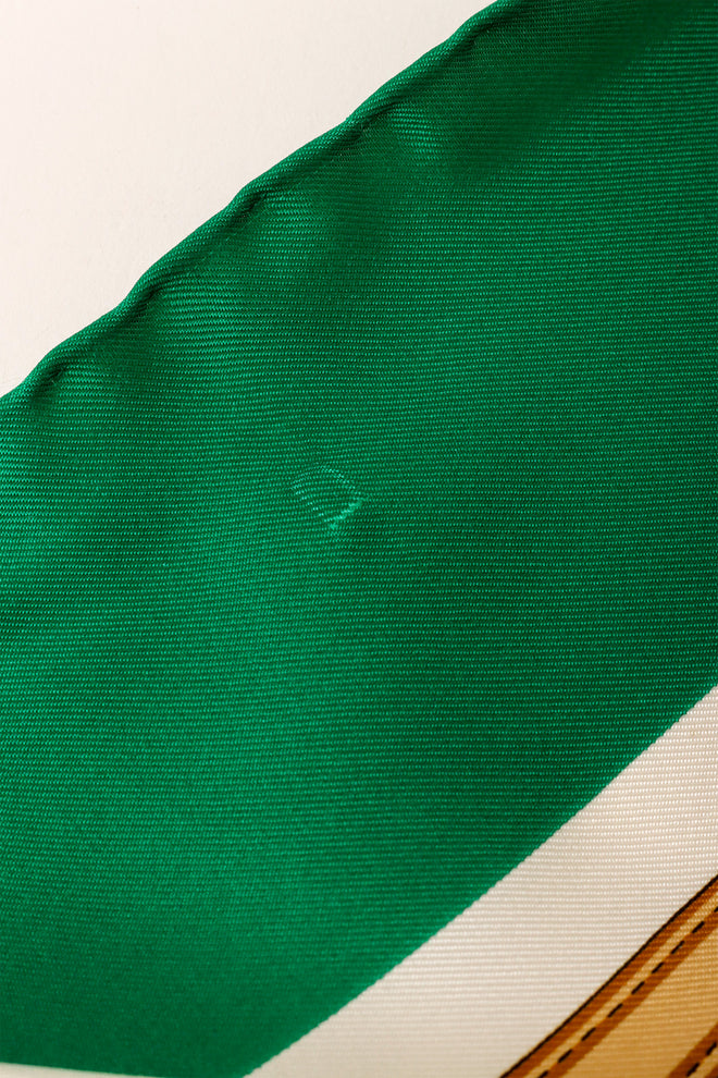 Large silk saddle ribbon patterned scarf by Gucci stain @ Recess LA