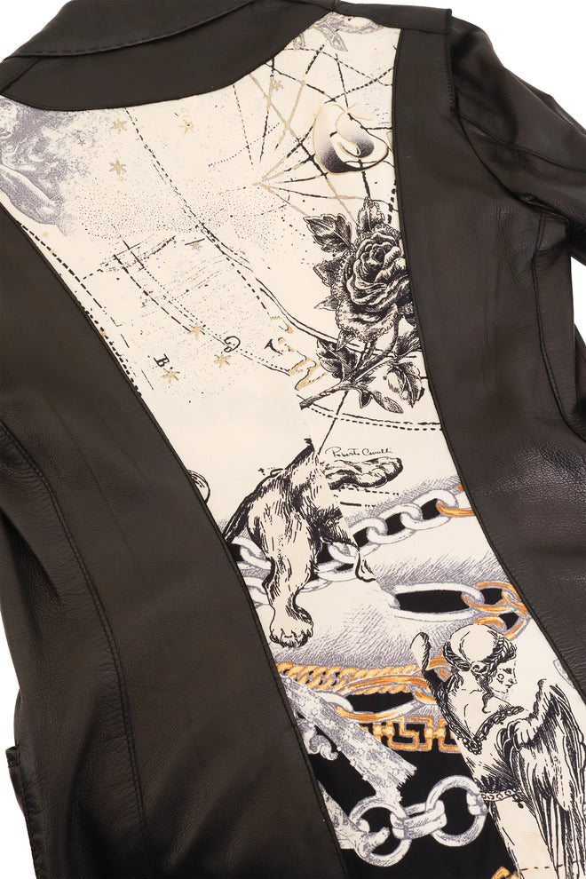 Vintage Roberto Cavalli Astrology Tattoo Cutaway Jacket back close @ Recess LA