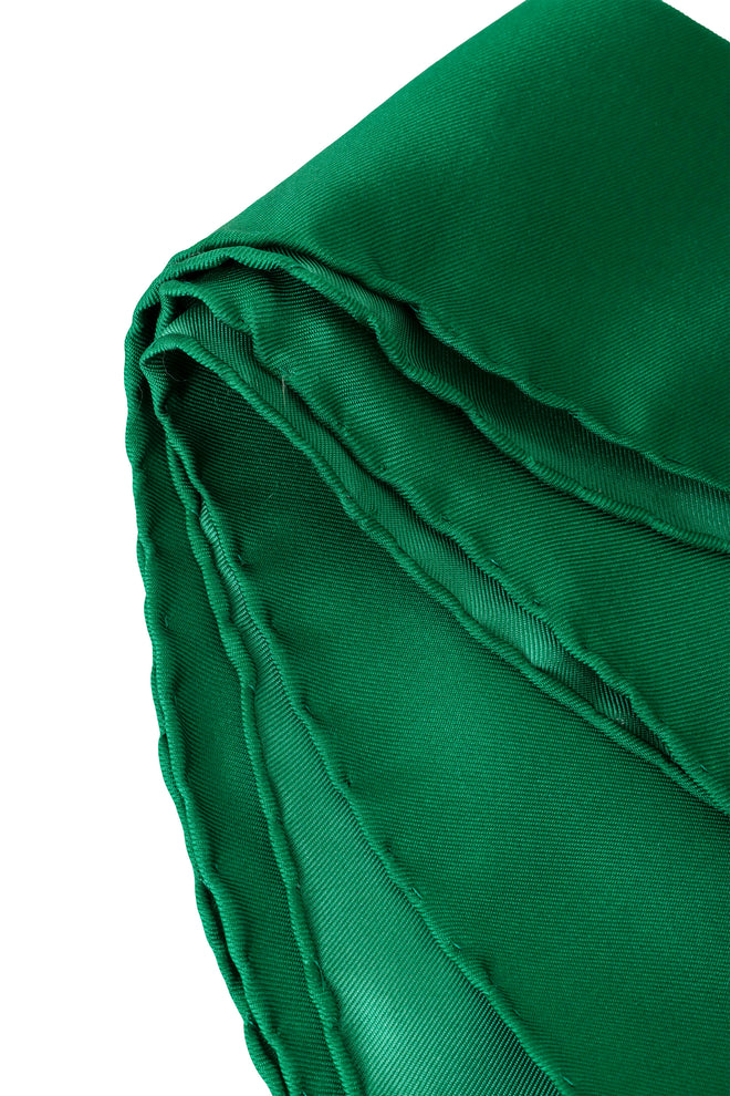 Large silk saddle ribbon patterned scarf by Gucci hem stitching @ Recess LA