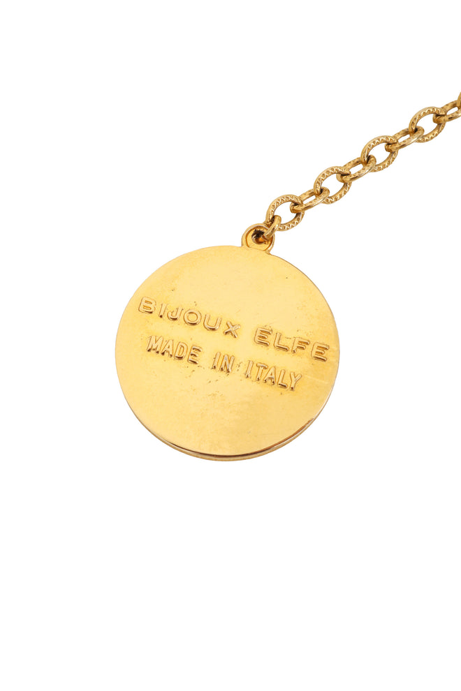 Textured Orb Cascade Choker by Bijoux Elfe cartouche charm @ Recess LA