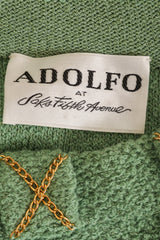 Vintage Adolfo Chain Bouclé Knit Skirt Suit Set skirt label @ Recess LA