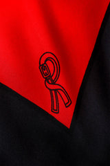 Large silk color block sun dial motif scarf by Roberta di Camerino logo signature @ Recess LA