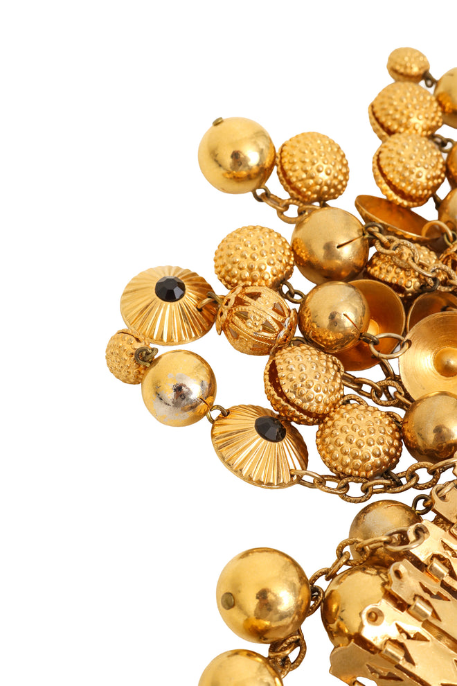 Textured Orb Cascade Choker by Bijoux Elfe tarnish @ Recess LA