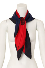 Large silk color block sun dial motif scarf by Roberta di Camerino on mannequin @ Recess LA