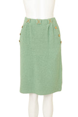 Vintage Adolfo Chain Bouclé Knit Skirt Suit Set on mannequin skirt only @ Recess LA