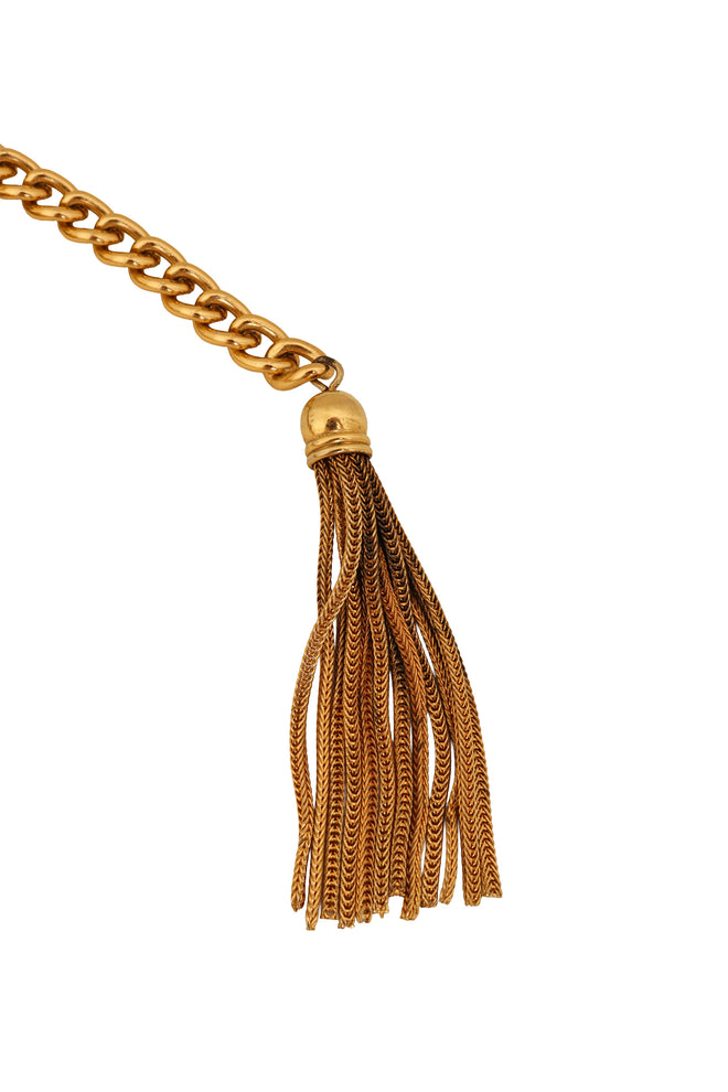 Draped Chain Bib Necklace tassel end @ Recess LA
