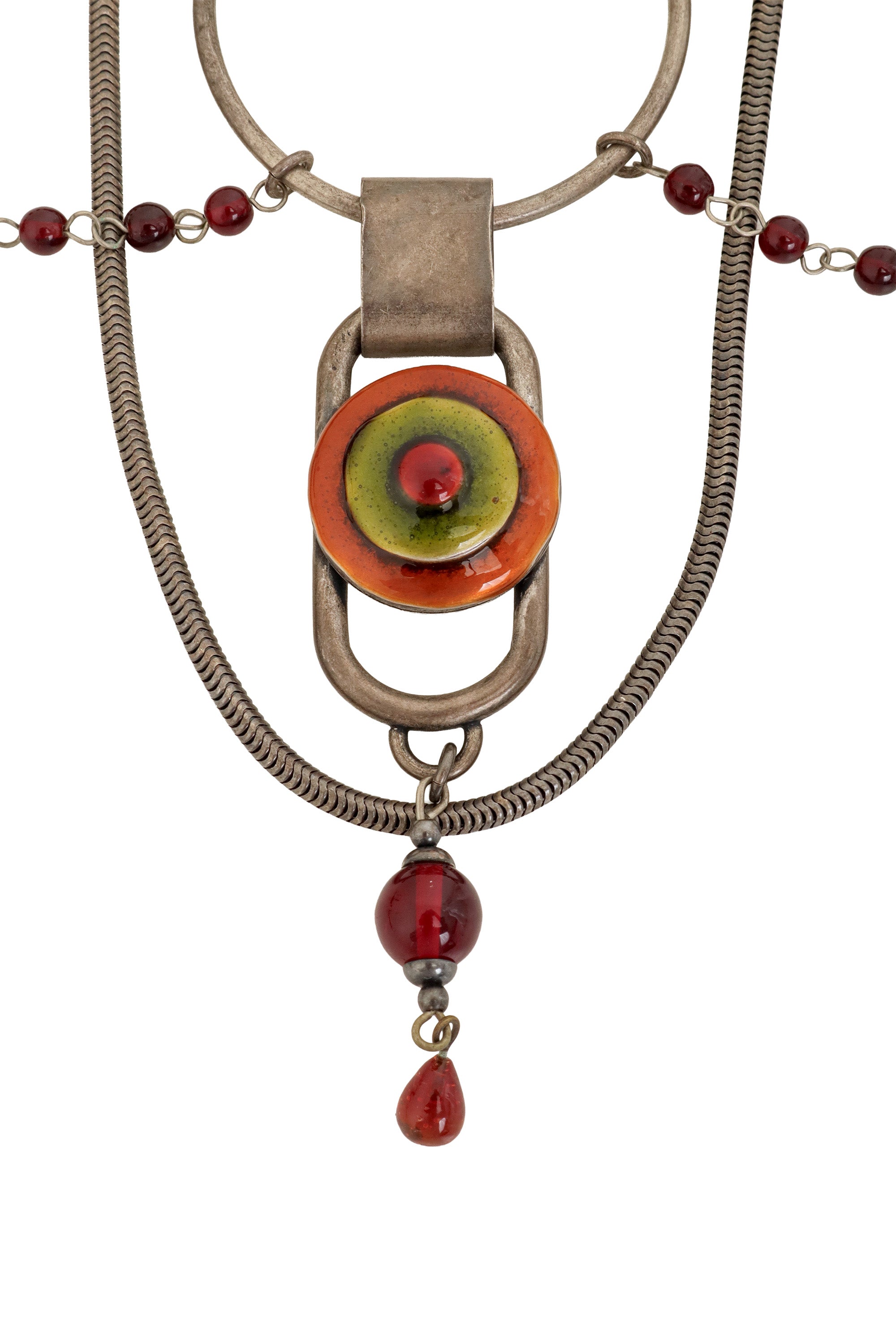 Industrial Ring Enamel Necklace by Jean Paul Gaultier close @ Recess LA