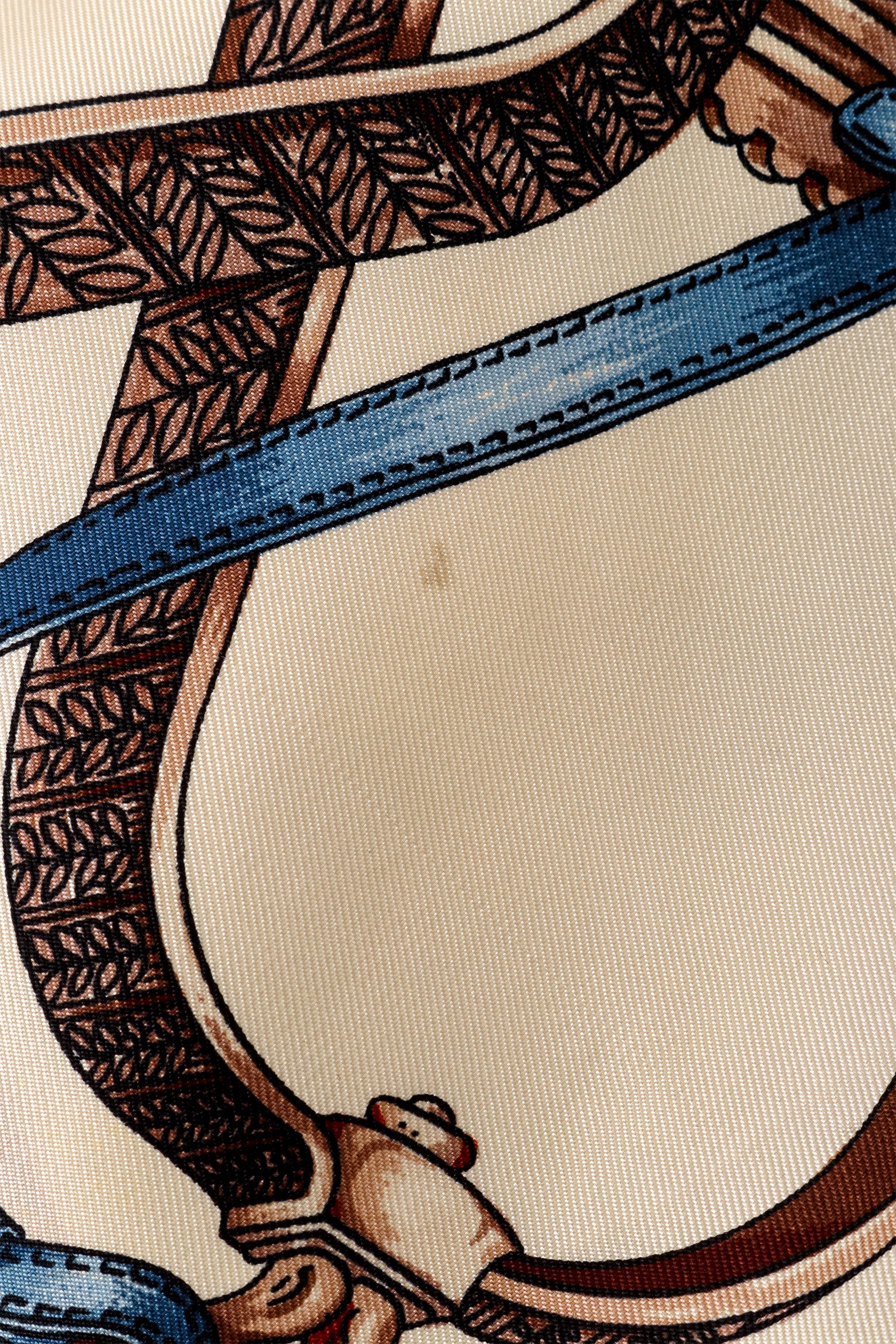 Large silk stirrup patterned scarf by Gucci small stain @ Recess LA