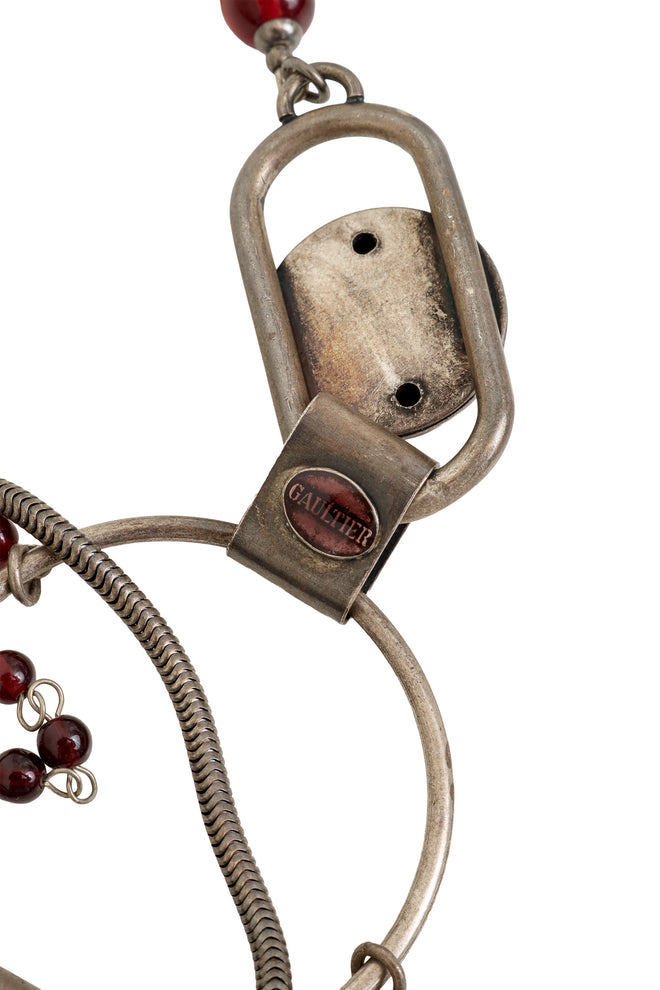 Industrial Ring Enamel Necklace by Jean Paul Gaultier logo @ Recess LA
