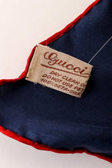 Large silk stirrup patterned scarf by Gucci material care tag @ Recess LA