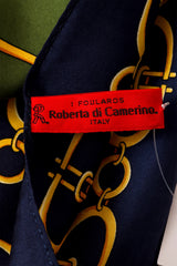 Large silk oval loop chain ribbon print scarf by Roberta di Camerino tag @ Recess LA