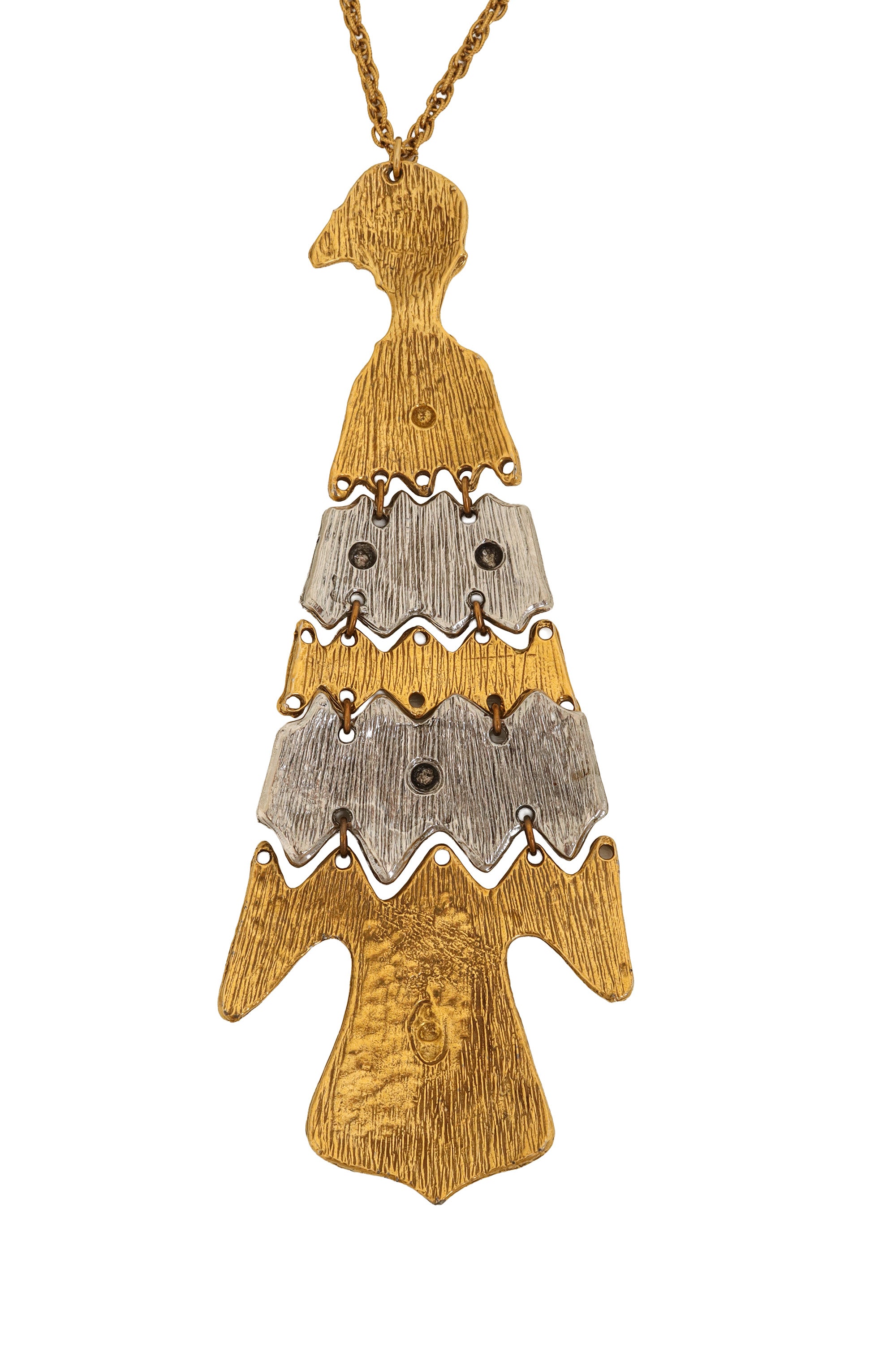 Articulated Bird Pendant Necklace back @ Recess LA