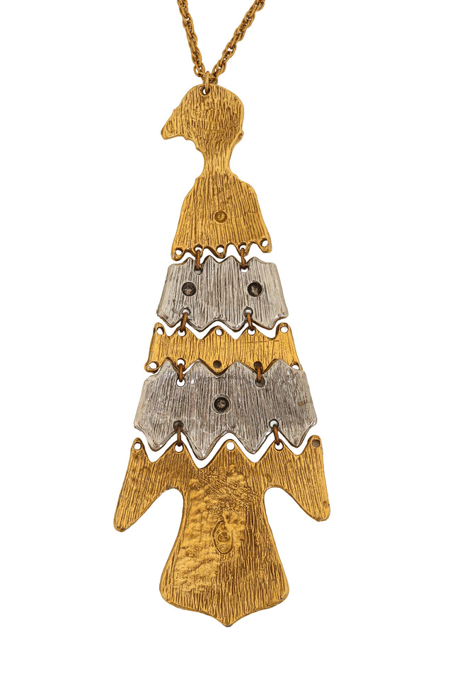 Articulated Bird Pendant Necklace back @ Recess LA
