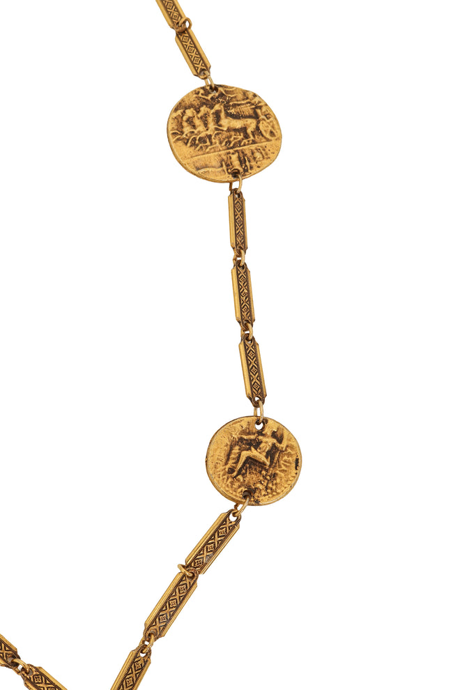 Roman Coin Station Necklace coins close @ Recess LA