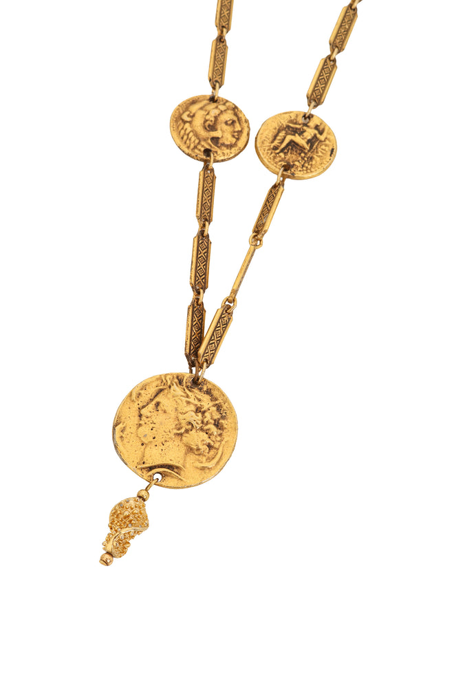 Roman Coin Station Necklace close @ Recess LA