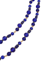 Cobalt Beaded Cameo Necklace by Moans beads @ Recess LA
