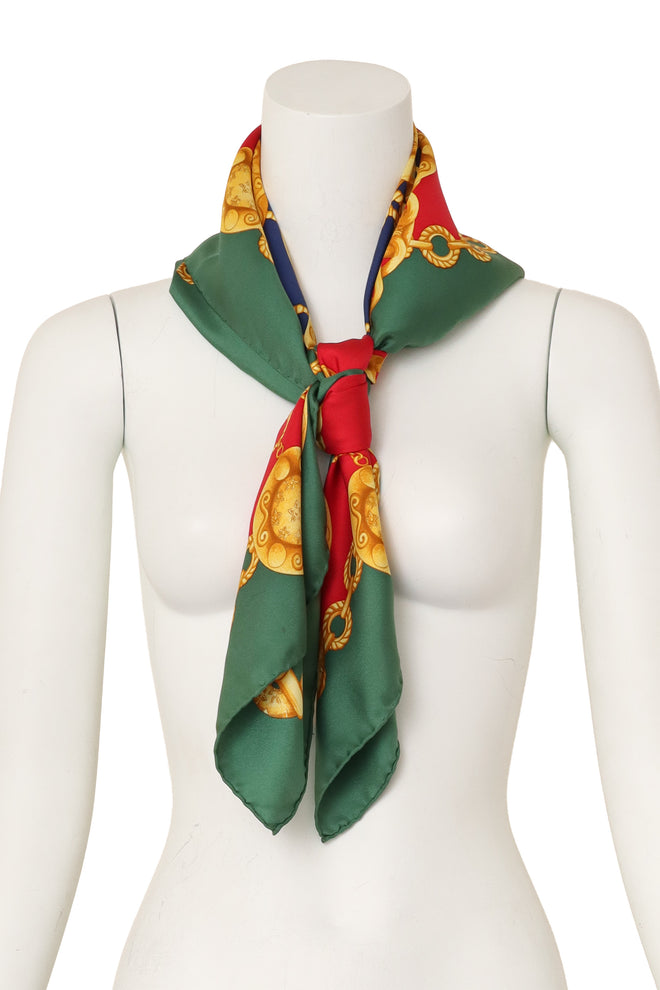 Large silk celestial chain print scarf by Celine on mannequin @ Recess LA
