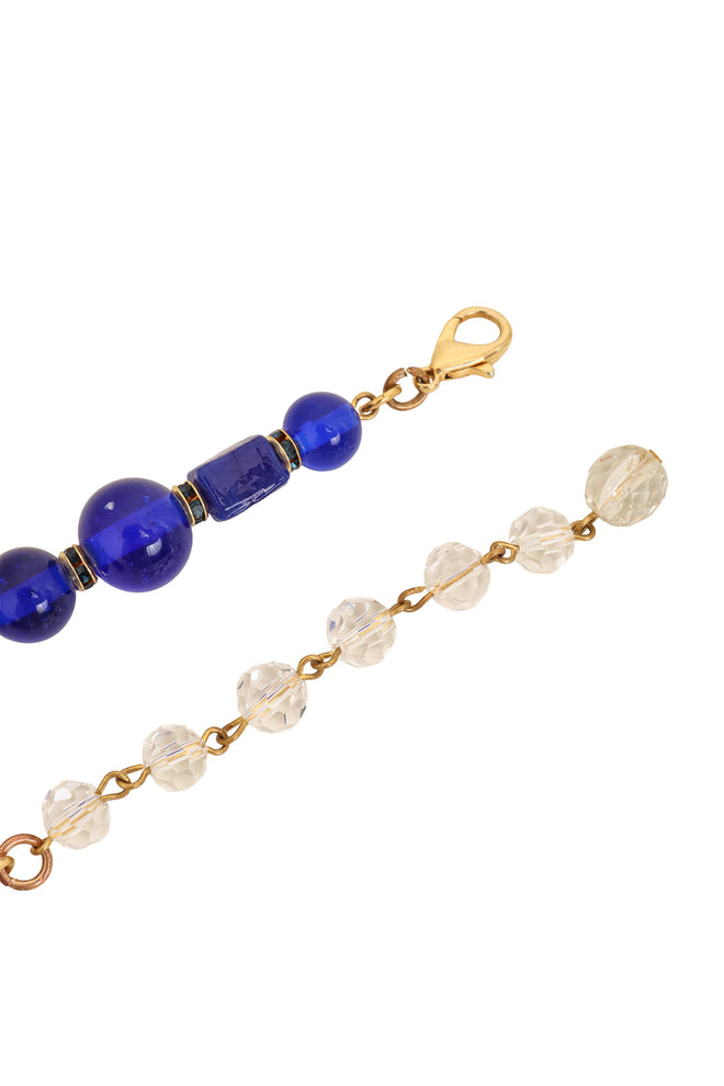 Cobalt Beaded Cameo Necklace by Moans ends @ Recess LA