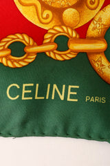 Large silk celestial chain print scarf by Celine logo signature @ Recess LA