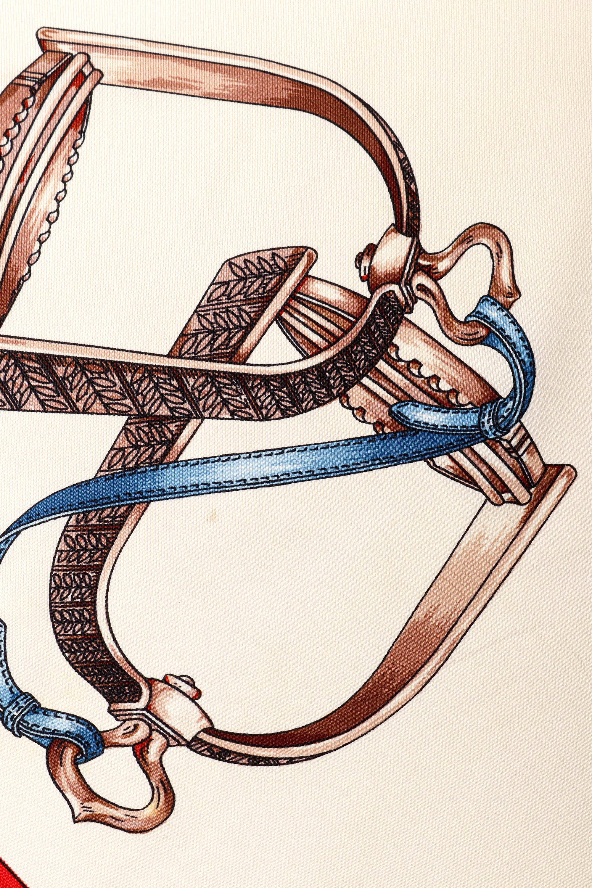 Large silk stirrup patterned scarf by Gucci small stain @ Recess LA