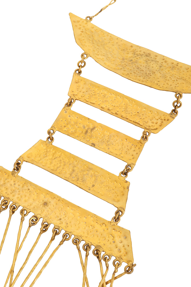Cabochon Ladder Fringe Necklace back @ Recess LA