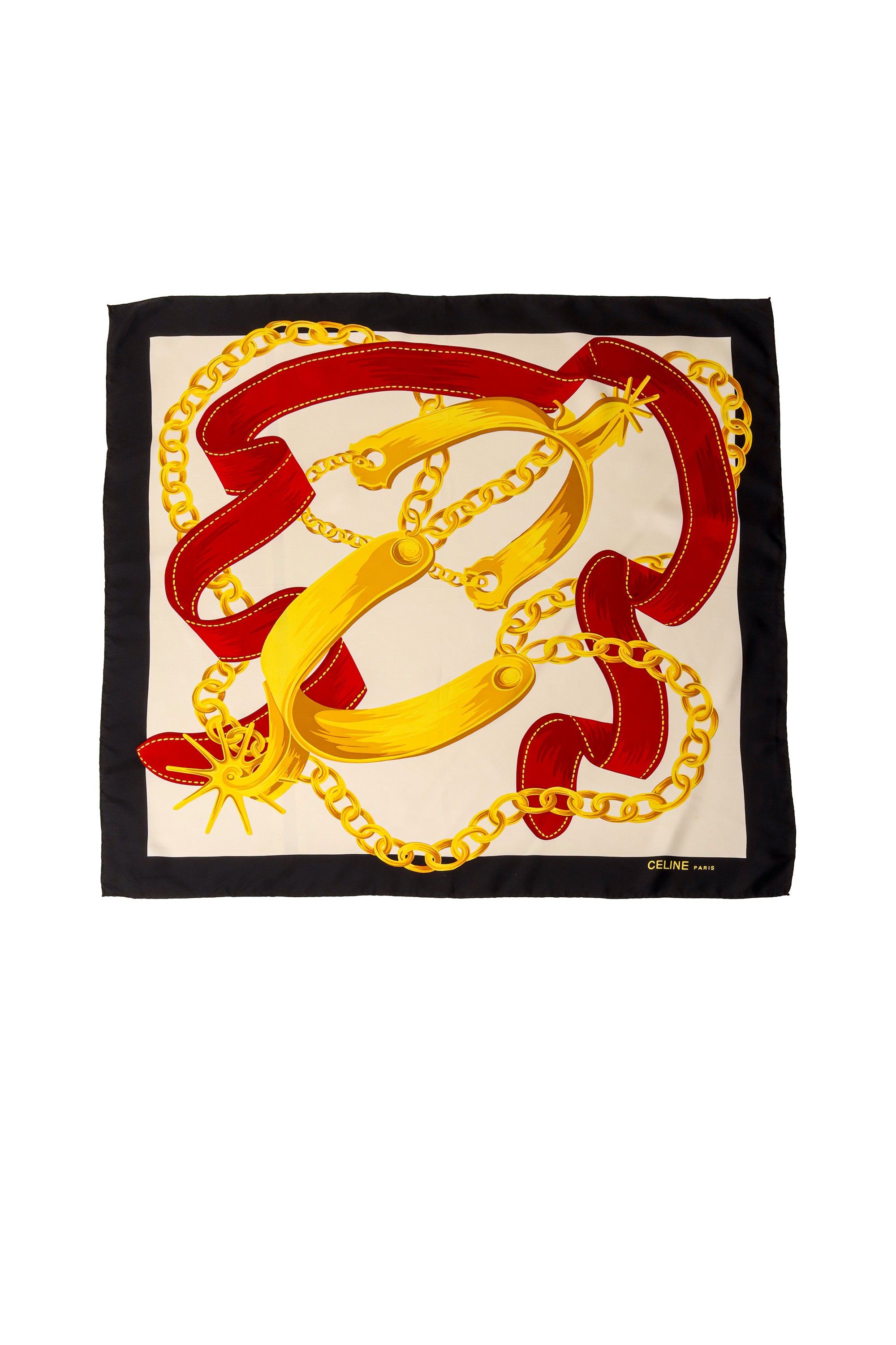 Golden Spur Ribbon Print Scarf