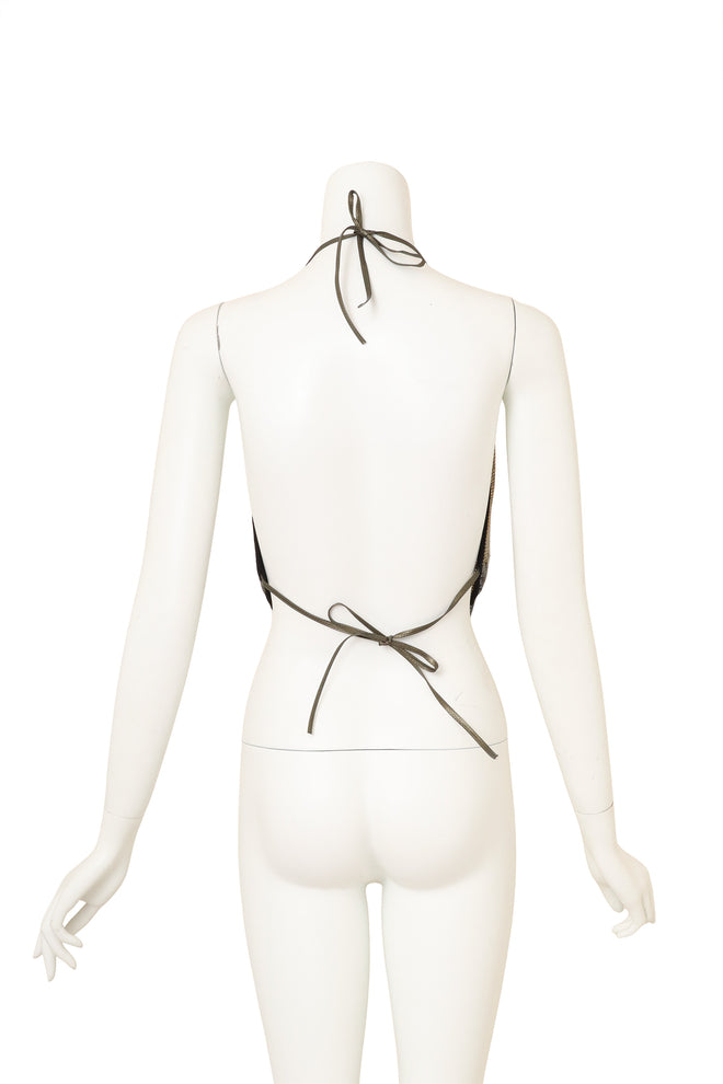 Vintage Ferrara Twilight Ombré Mesh Halter Top on mannequin back @ Recess LA