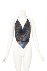 Vintage Ferrara Midnight Ombré Mesh Halter Top on mannequin @ Recess LA