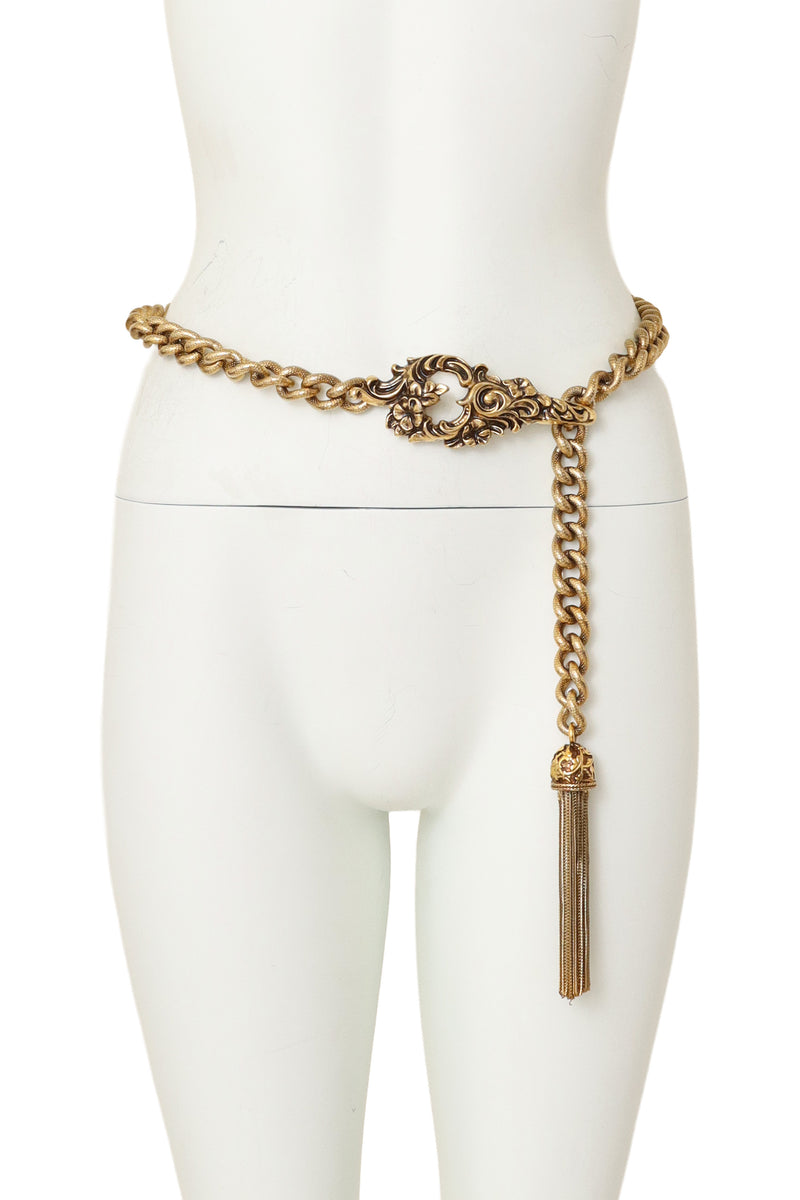 Unsigned Vintage Avian Filigree Chain Belt – Recess display picture 2