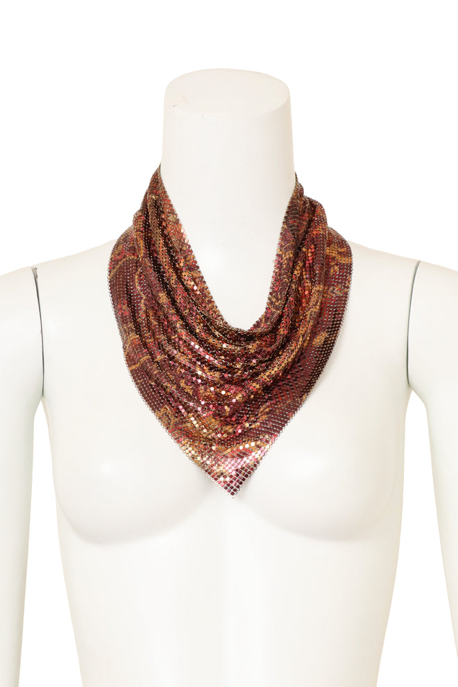 Vintage Ferrara Floral Metal Mesh Cowl on mannequin @ Recess LA