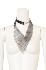 Vintage Ferrara Chainmail Leather Bib wrapped on mannequin neck @ Recess LA