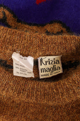 Vintage Krizia Intarsia Tiger Sweater Tunic on mannequin label @ Recess LA