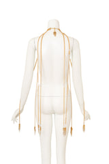 Vintage Ferrara Pearl Mesh Strand Collar on mannequin back @ Recess LA