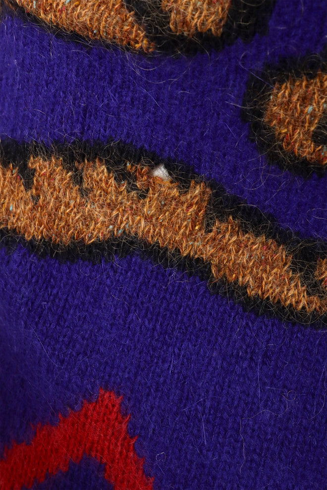 Vintage Krizia Intarsia Tiger Sweater Tunic on mannequin discoloration @ Recess LA