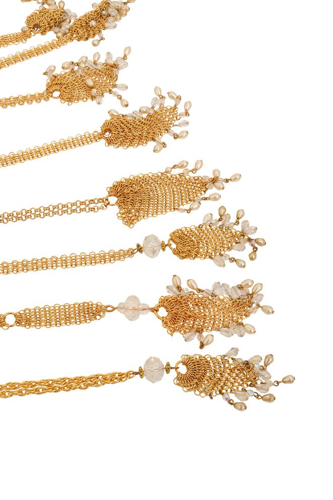 Vintage Ferrara Pearl Mesh Strand Collar ends close @ Recess LA