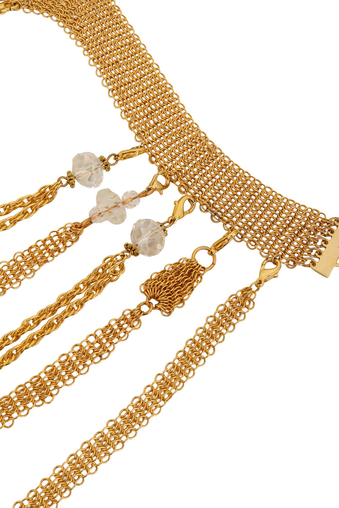 Vintage Ferrara Pearl Mesh Strand Collar hooks close @ Recess LA