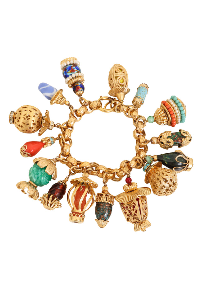 Lantern Charm Bracelet by Napier from above @ Recess LA