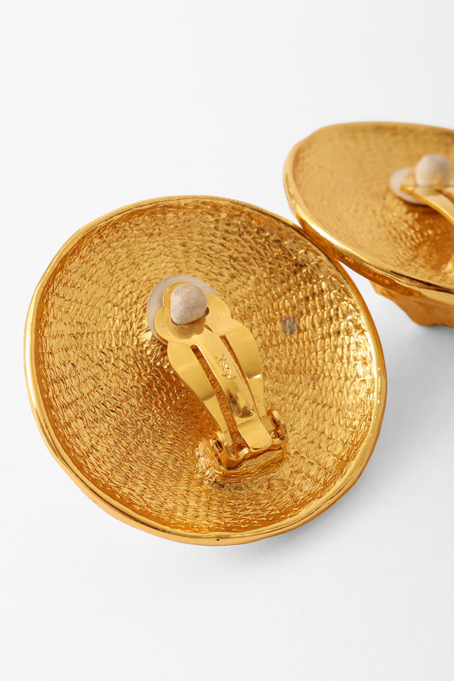 dome earrings by Yves Saint Laurent YSL stamp @ Recess LA