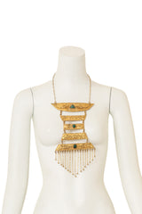 Cabochon Ladder Fringe Necklace on mannequin @ Recess LA