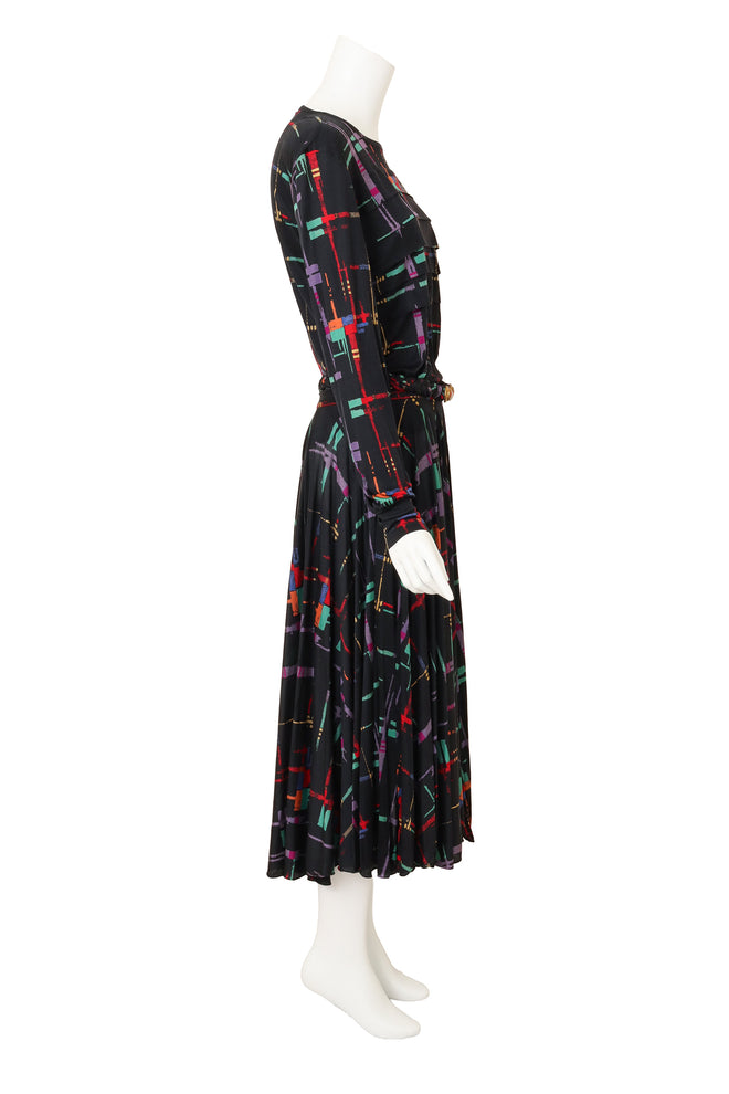 Vintage Missoni Sketch Plaid Top, Skirt & Belt Set on mannequin side @ Recess LA