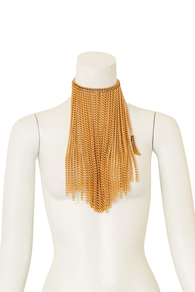 Draped Chain Bib Necklace on mannequin @ Recess LA